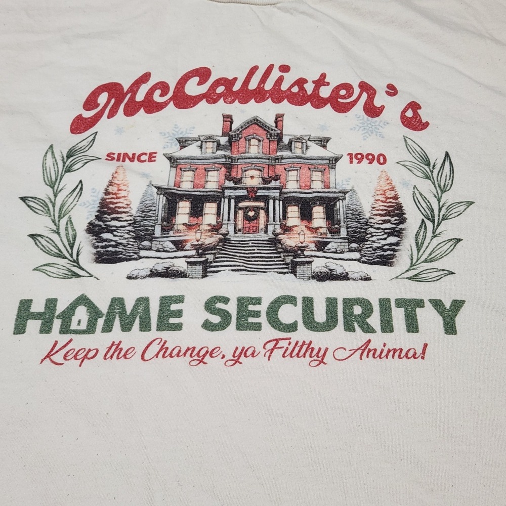 Gildan Softstyle Mccallister Home Security Ivory Graphic T-Shirt Xl Home Alone View 3